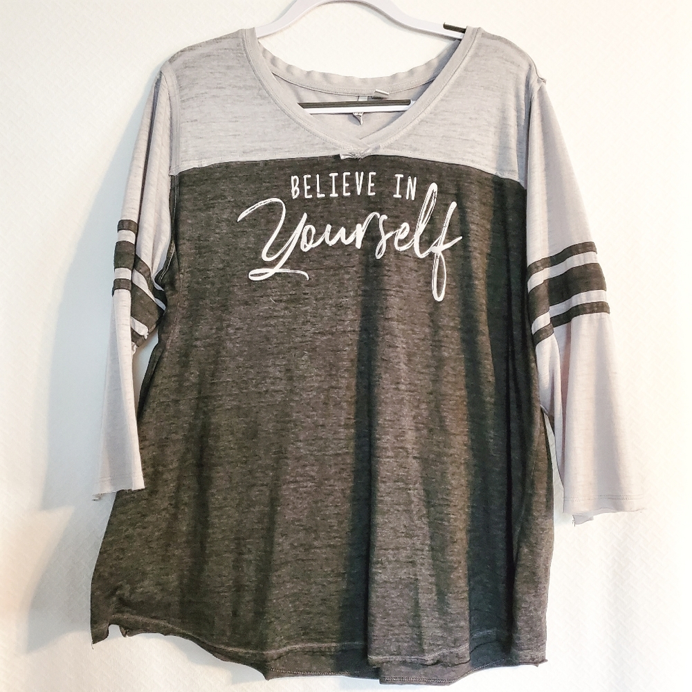 Cato Active Baseball Style Top Gray Size 18/20W